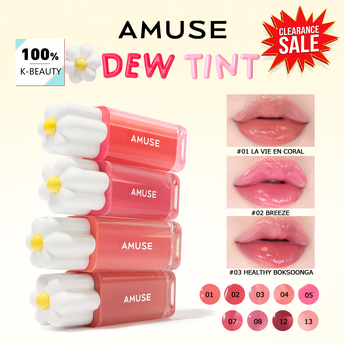 [Wyprzedaż] AMUSE DEW TINT, Te – Lip Tint Korean recenzja i cena